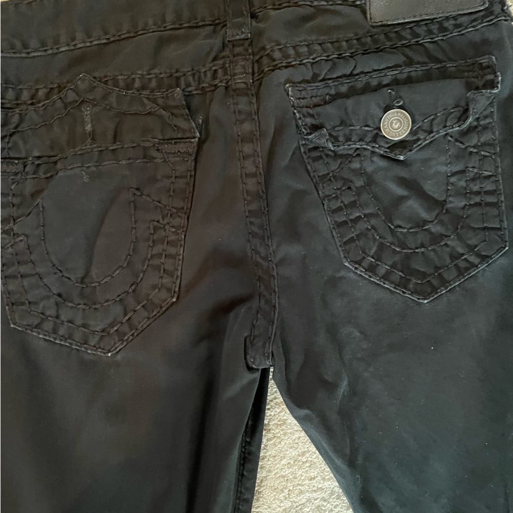 Mens used black True Religion Jeans size 33. Time to clean out the closet.
